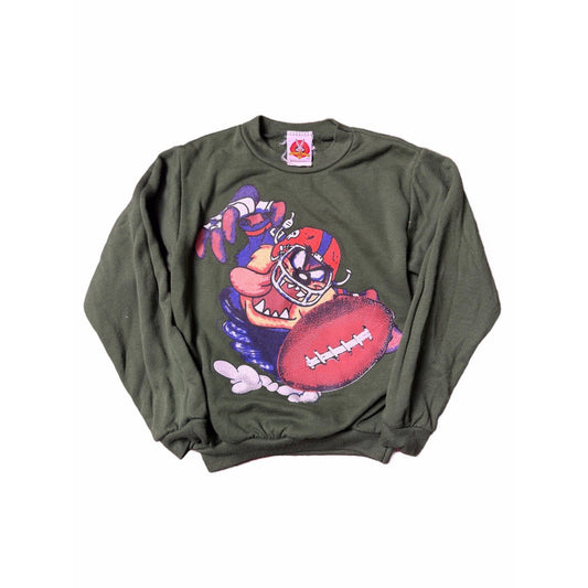 Vintage 90’s Looney Tunes Taz Football Kids Tracksuit Sweatshirt Set Large Rare