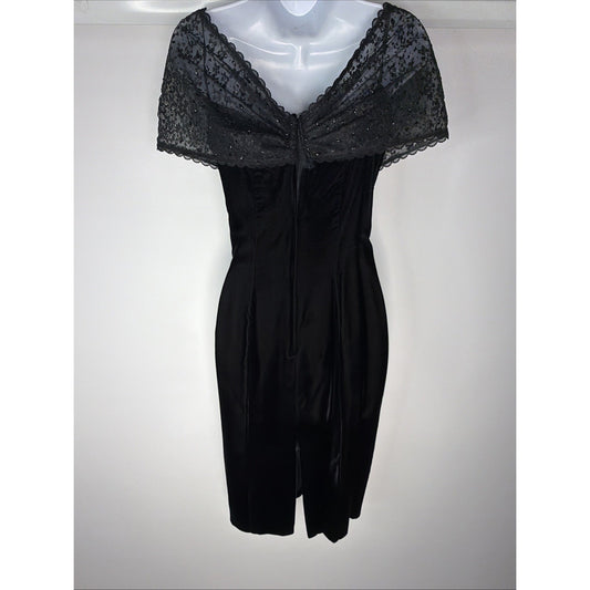 Gunne Sax black velvet off the shoulder dress, 1990s, 9