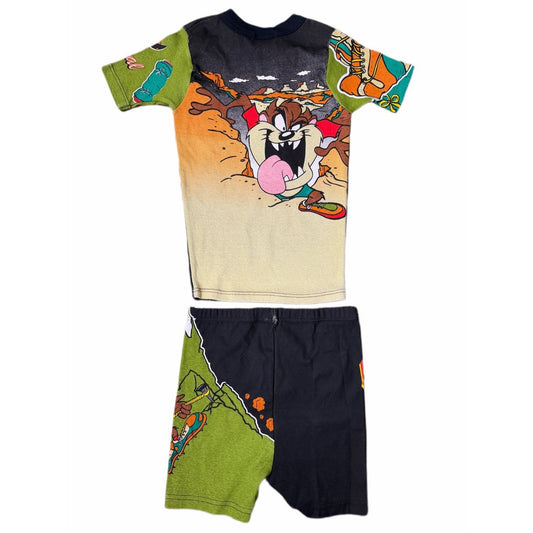 Vintage NWT 1997 Looney Tunes Taz Tasmanian Devil Pajama Set AOP Size 10 RARE
