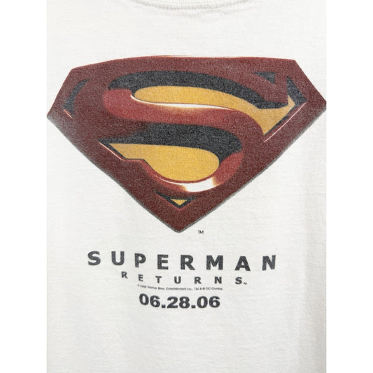 Vintage 2006 Superman Returns Movie Promo Shirt DC Comics Warner Bros XL 24x28