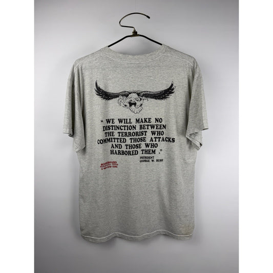 Vintage 9/11 Double Sided Shirt George Bush Quote Back Hit September 11 XL 24x29