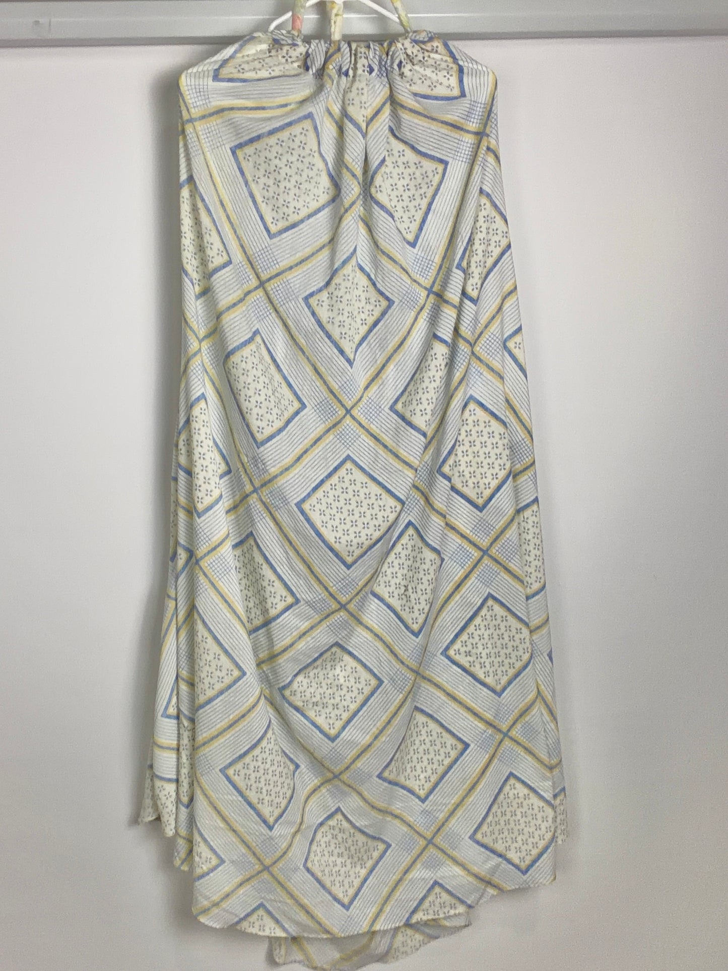 Checkered Past, backless maxi dress: OSFM