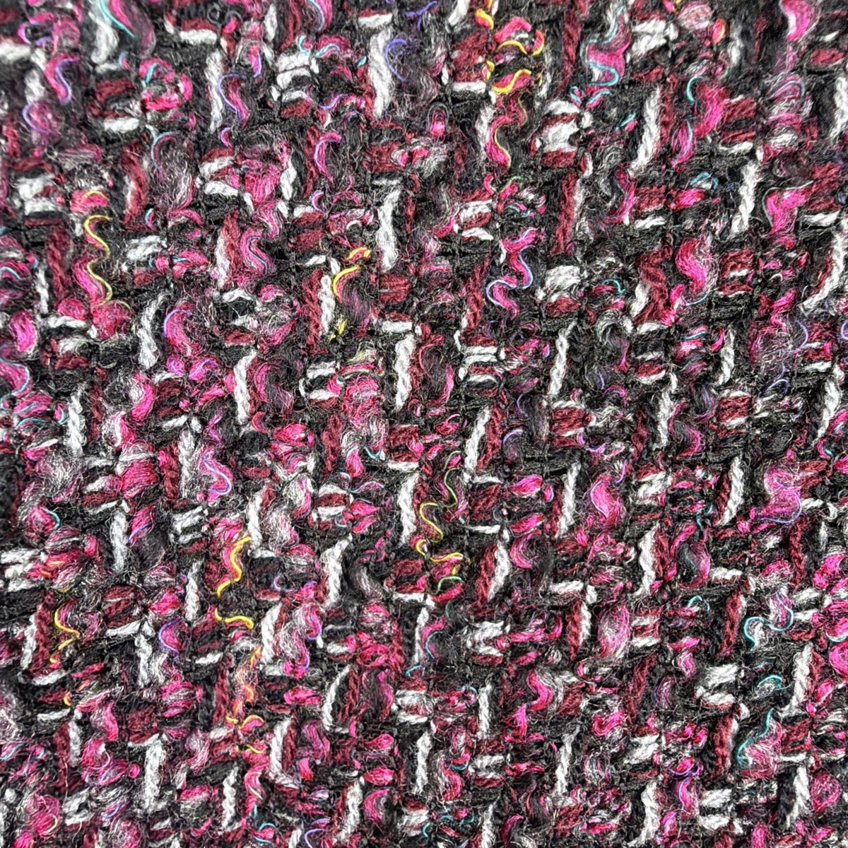 Vintage Henry Lee pink, black and gold boucle tweed boxy jacket, L/XL