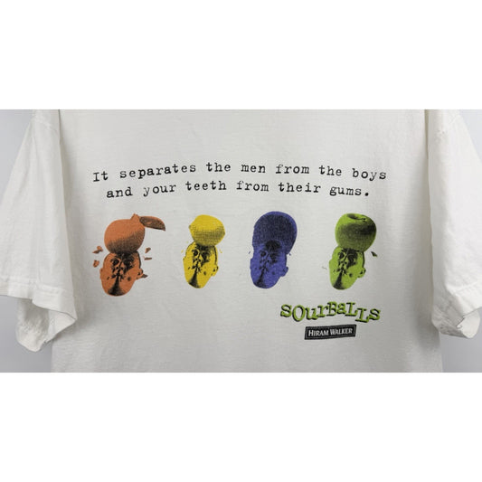 Vintage 2000 Hiram Walker Sourballs Alcohol Drink Promo Art Tee Rare XL 25x29