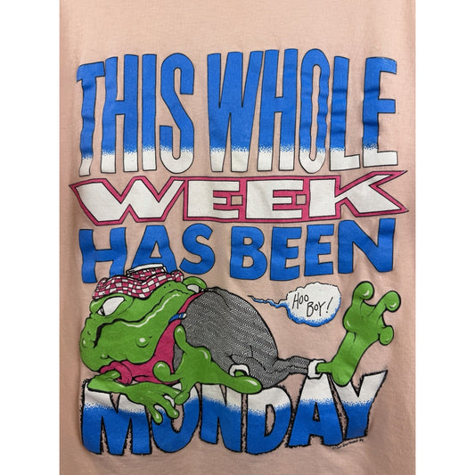 Vintage 80s "This Whole Week Has Been Monday" frog tee, XL