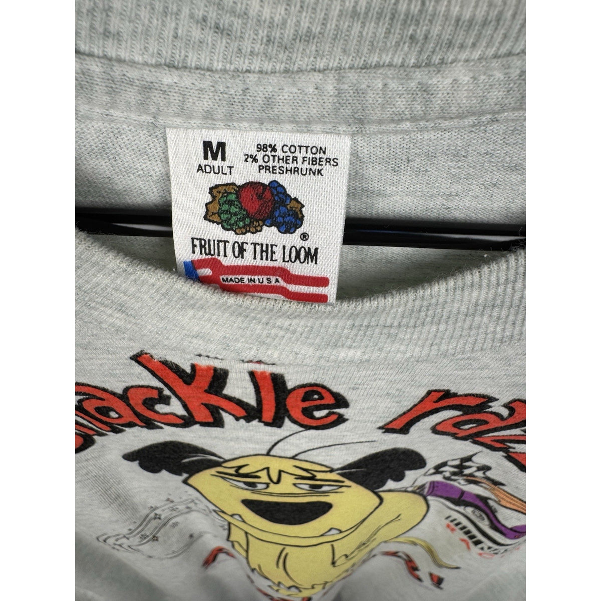 Vintage 1994 NASCAR Wacky Races Muttley TV promo tee, double sided, M