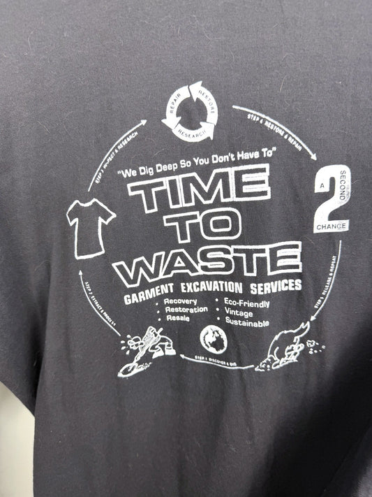 Black Time to Waste long sleeve tee — detail