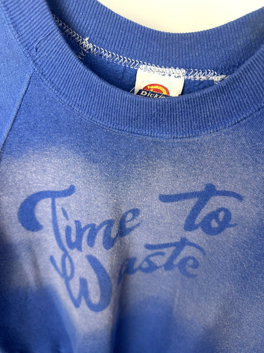 Blue Dickies bleached Time to Waste sweatshirt — detail