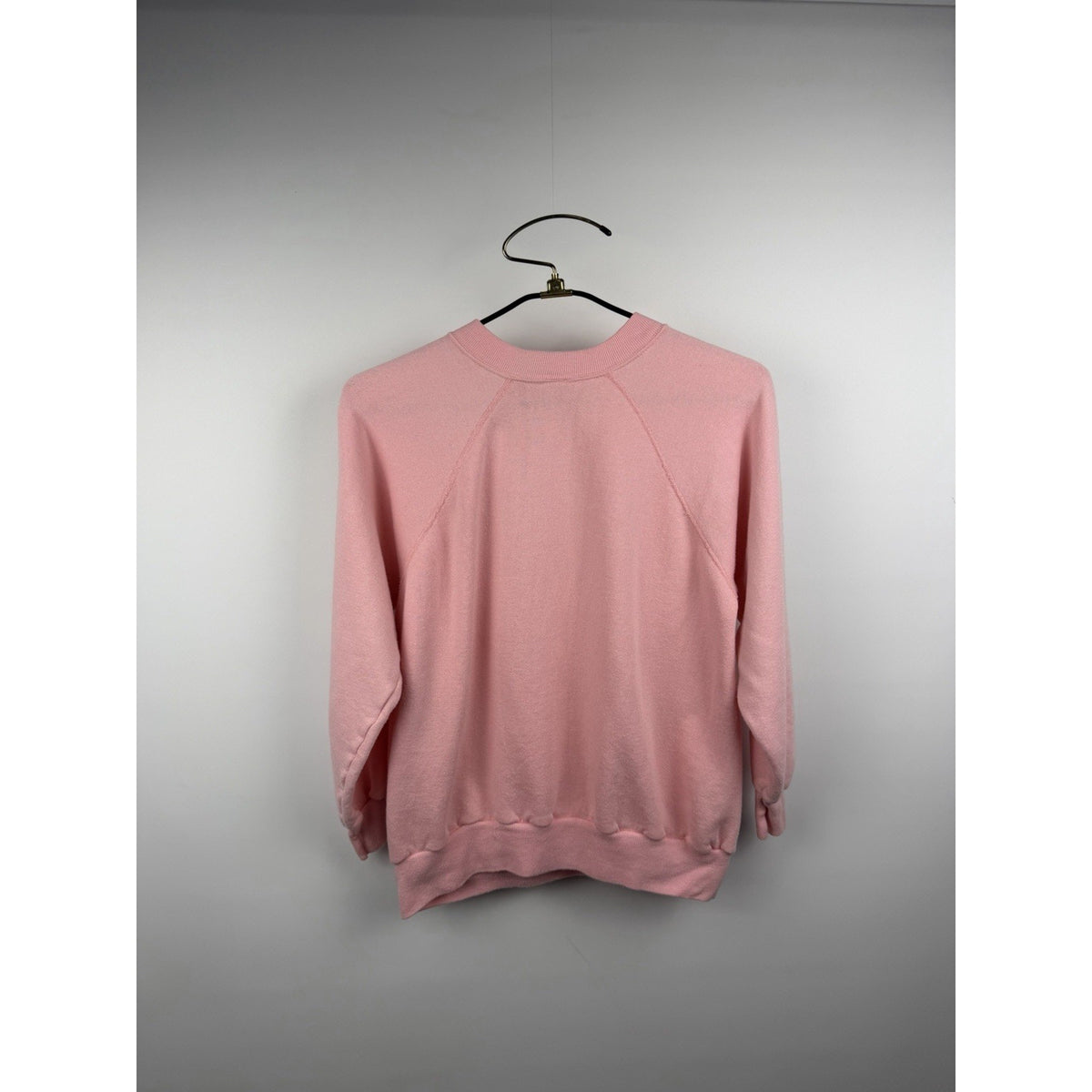 Vintage 1985 Grand Illusion kid sticking tongue out pink sweatshirt, L