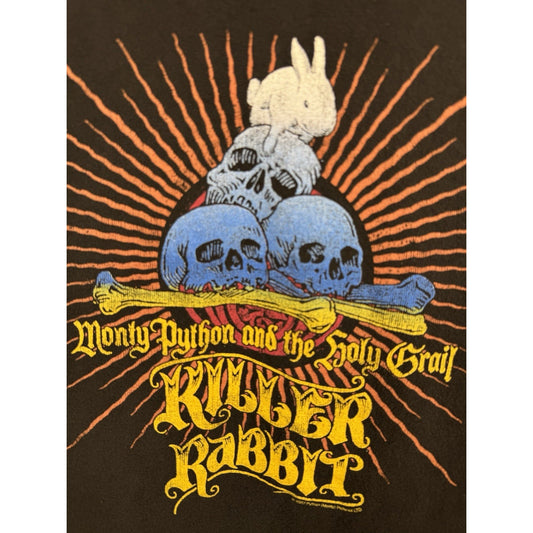 Vintage 2007 Monty Python Holy Grail Killer Rabbit Movie Promo Tee Black Mens L
