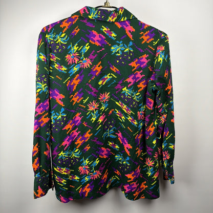 Vintage 1960s Miss Holly Psychedelic Floral Dagger Shirt - XL