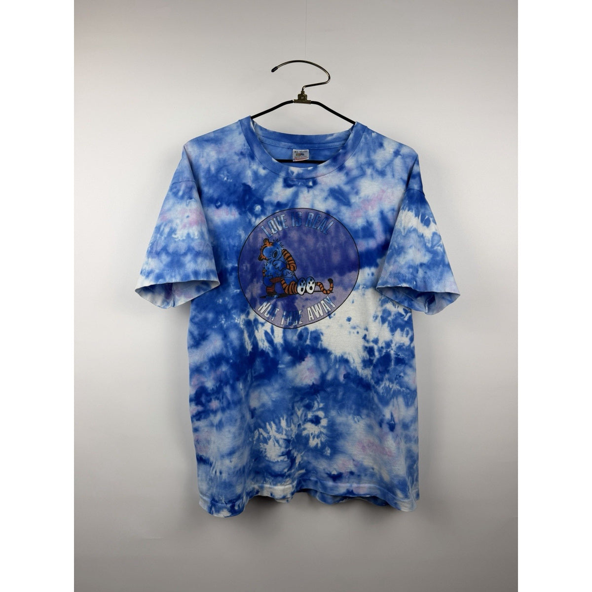 Vintage 90’s Grateful Dead Calvin and Hobbes Not Fade Away Tie Dye Tee XL 24x29