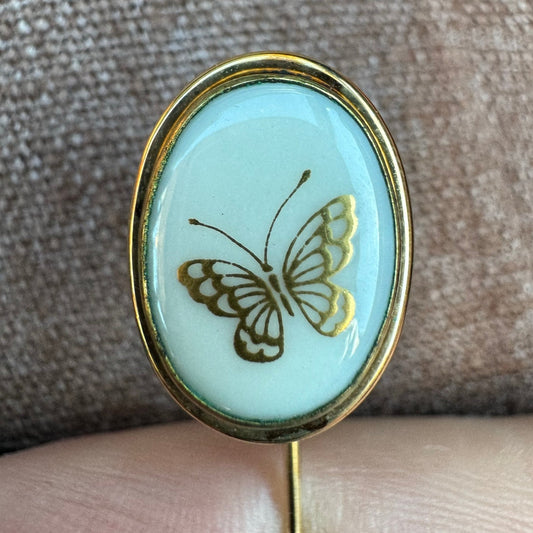 Lenox 14k gold butterfly hat pin (1960s)