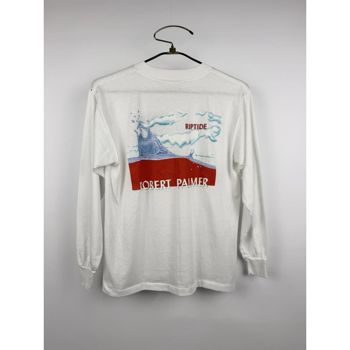 Robert Palmer Riptide long sleeve shirt, double sided, 1985, Medium