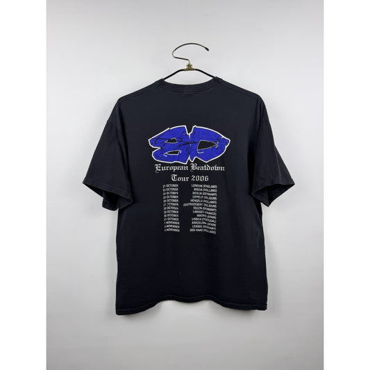 Vintage 2006 Bulldoze NYHC European Beatdown Tour Tee Two Sided FOTL XL 23.5x29