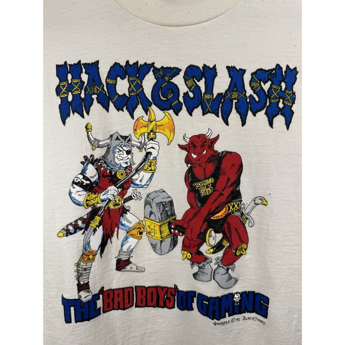 Vintage 1992 Hack & Slash Bad Boys of Gaming Black Thorn tee, L