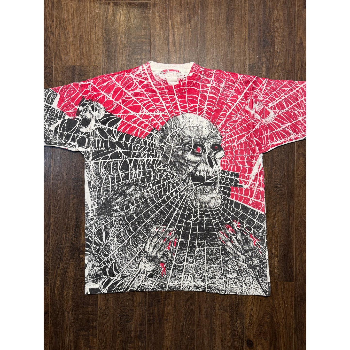 Morbid Rags skull spider web AOP XL