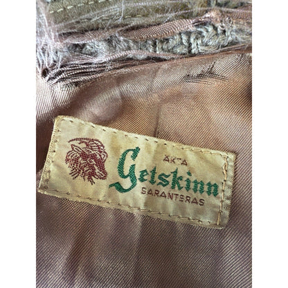 1950s Goatskin Leather Coat Swedish Thrashed Mid Century Western Jacket