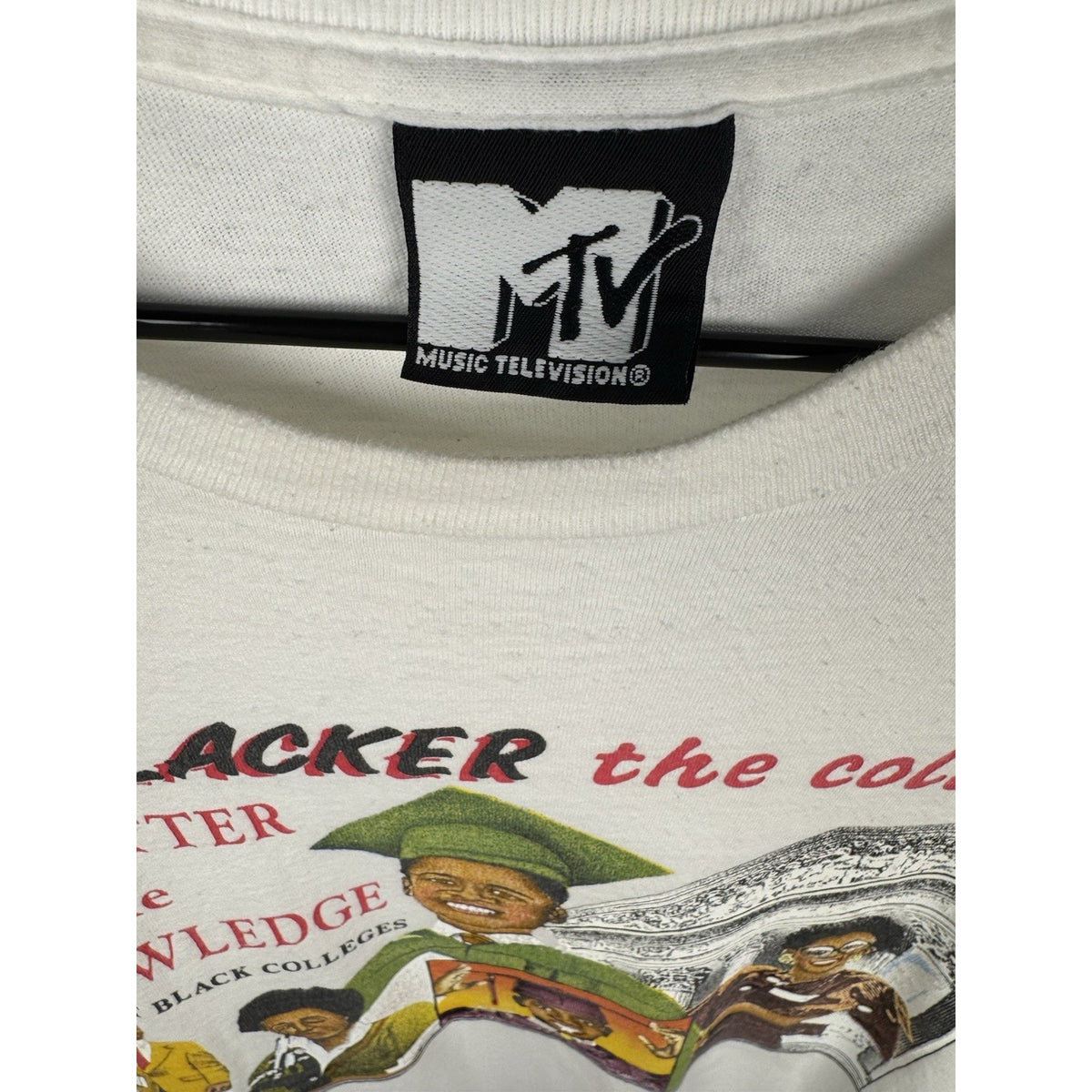 Vintage 1991 MTV The Blacker the College tee, single stitch, XL