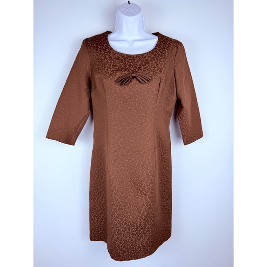 Vintage 1960s brown brocade wiggle dress Coronet W Germany - small