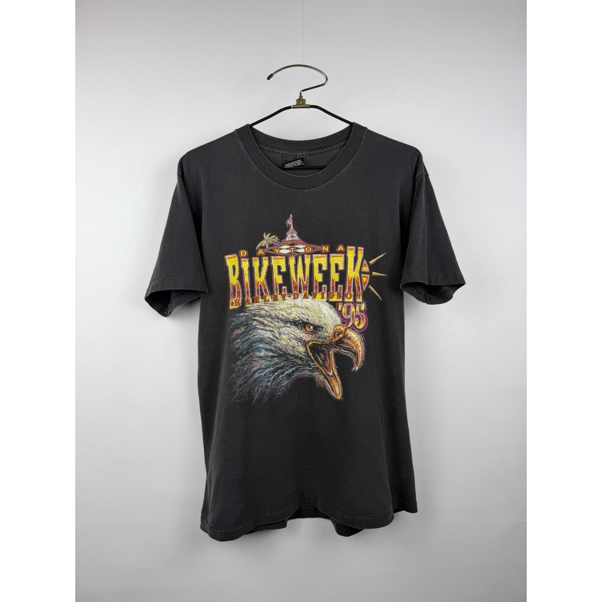Vintage 1995 Harley-Davidson Daytona Bike Week eagle tee, faded, L