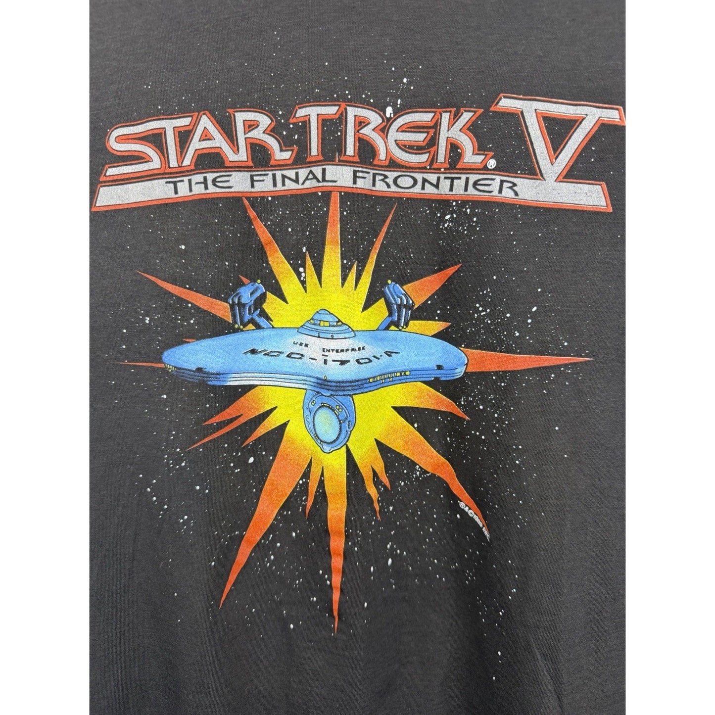 Vintage 1989 Star Trek V The Final Frontier Movie Promo Shirt Two Sided M 20x26