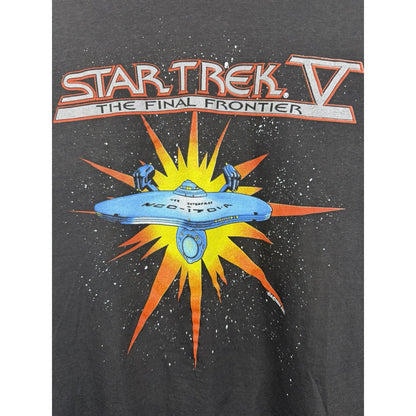 Vintage 1989 Star Trek V The Final Frontier Movie Promo Shirt Two Sided M 20x26