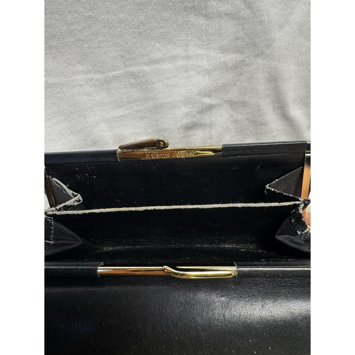 Vintage 1980s Etienne Aigner Black Leather Designer Long Wallet