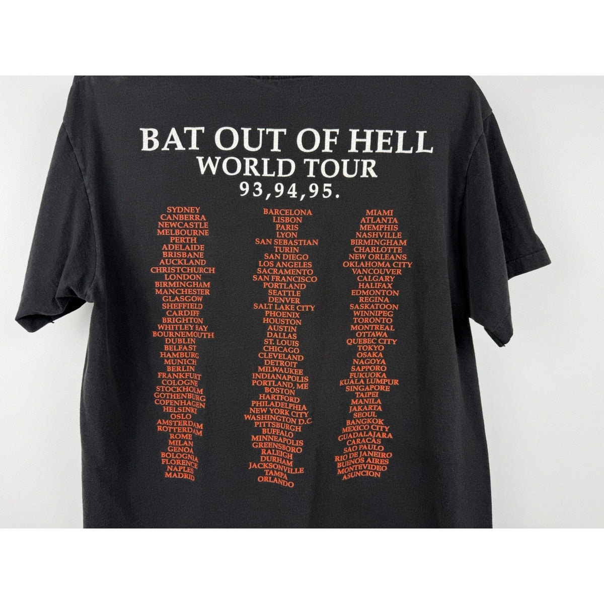 Vintage 1995 Meat Loaf Bat Out of Hell tour tee, single stitch, L