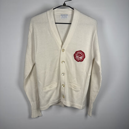 Vtg 60s White Cardigan Sweater Future Homemakers Of America Sz Large