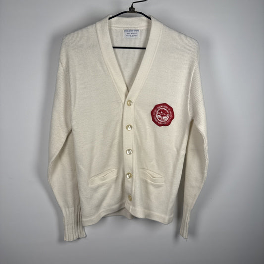 Vtg 60s White Cardigan Sweater Future Homemakers Of America Sz Large