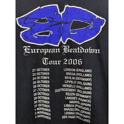 Vintage 2006 Bulldoze NYHC European Beatdown Tour Tee Two Sided FOTL XL 23.5x29