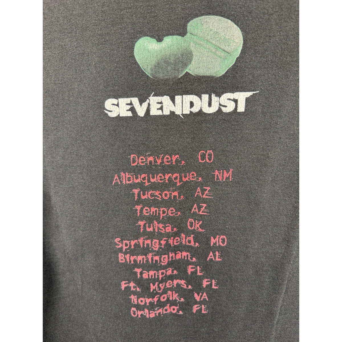 Vintage 2001 Sevendust Animosity Rare Tour Shirt Screamline Tag Large 22.5x28