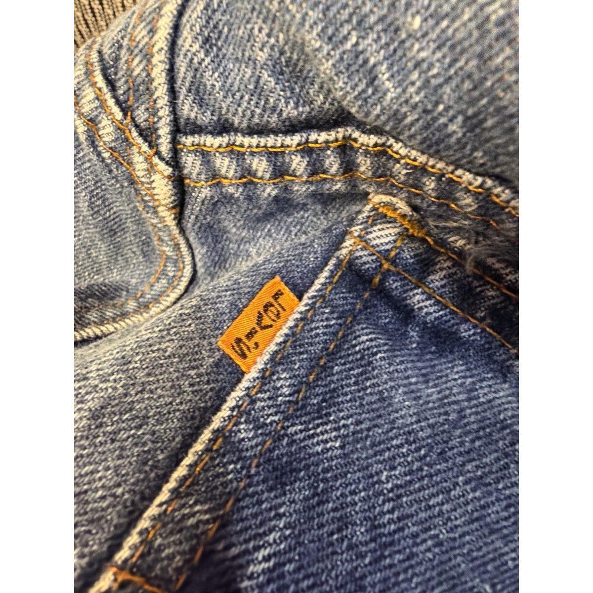 Levi's 517 Orange Tab Boot Cut Saddle Blue Jeans 36x32 1970s-1980s Vintage