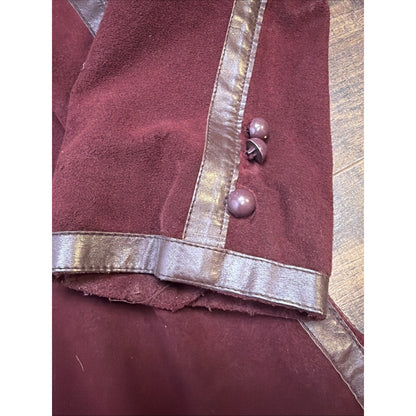 Vintage 1970s Lilli Ann burgundy suede military jacket, M/L