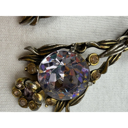 Vintage 1954 Hollycraft Regency Deco Glam Oversized Lavender Clip Earrings