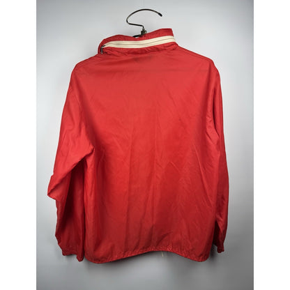 Vintage 1970s Ely & Walker red nylon windbreaker, zip hood, Talon, L
