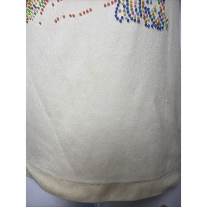 1970s Novelty Baby Tee Art Deco Embellished Lady Small Vintage Polyester