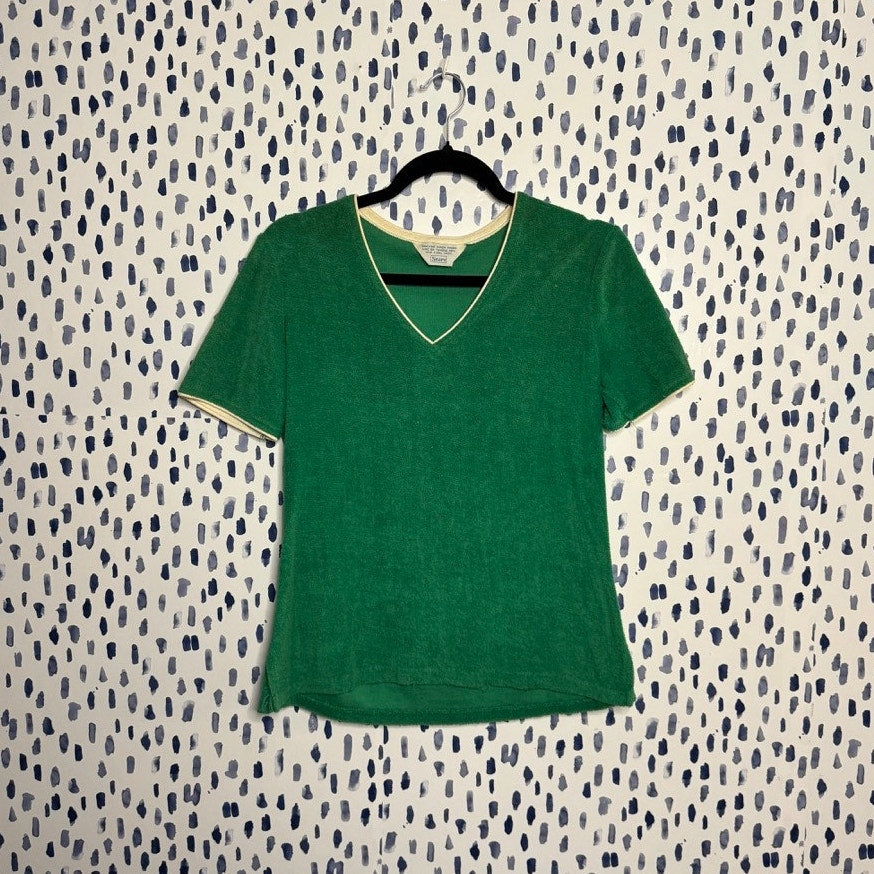 On the green, terrycloth top (1970s)