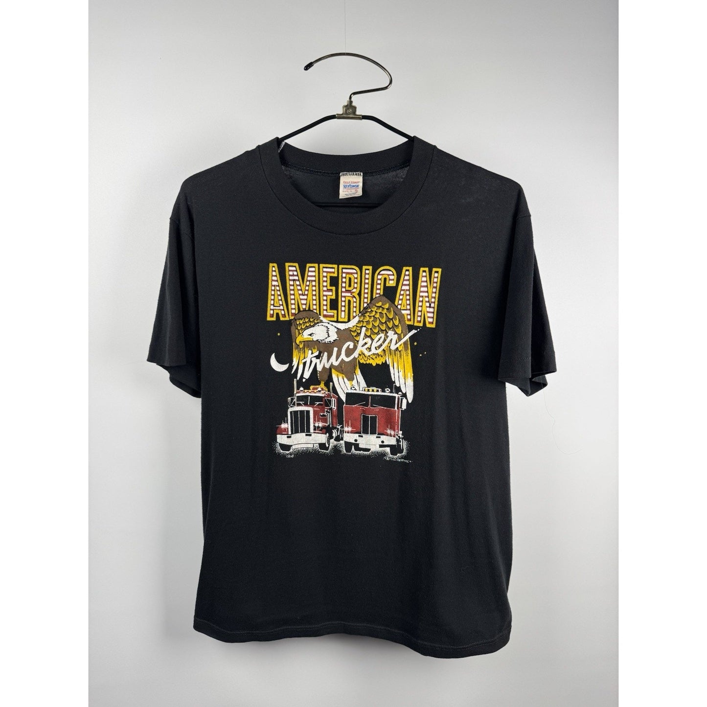 Vintage 1987 Original American Trucker Shirt Gulf Coast Sportswear XL 22.5x27