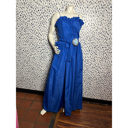 Suzy Q royal blue formal dress (1970s)