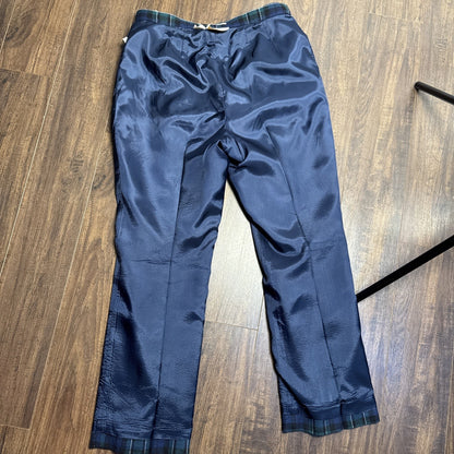 Vintage 70s Pendleton green and black plaid wool pants, 32 in waist