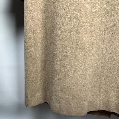 Vintage 1960s cream cashmere coat, silk lined, flawed, M/L