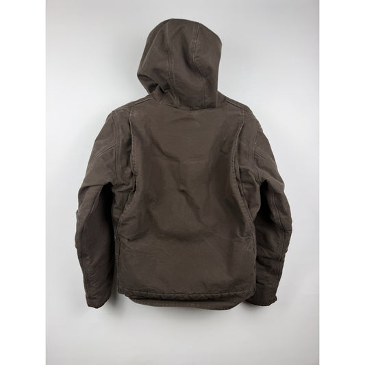 Carhartt Bartlett sherpa lined duck brown hooded jacket DJ4392M, Small