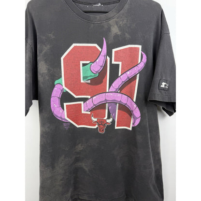 Vintage 90s Starter Dennis Rodman Chicago Bulls tee, thrashed, XXL