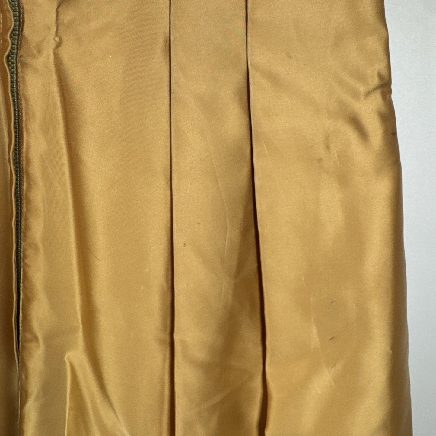 RARE 1940s Martha Phillips Couture Gold Wedding Guest Evening Gown With Fur Trim