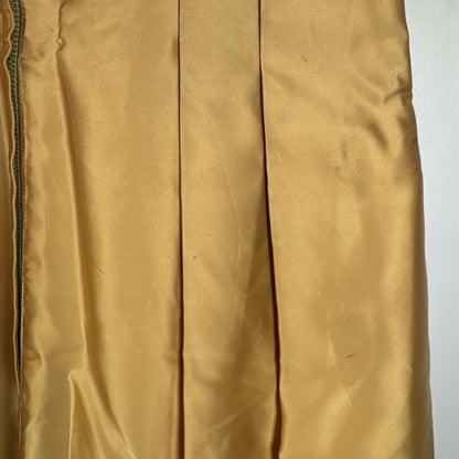 RARE 1940s Martha Phillips Couture Gold Wedding Guest Evening Gown With Fur Trim