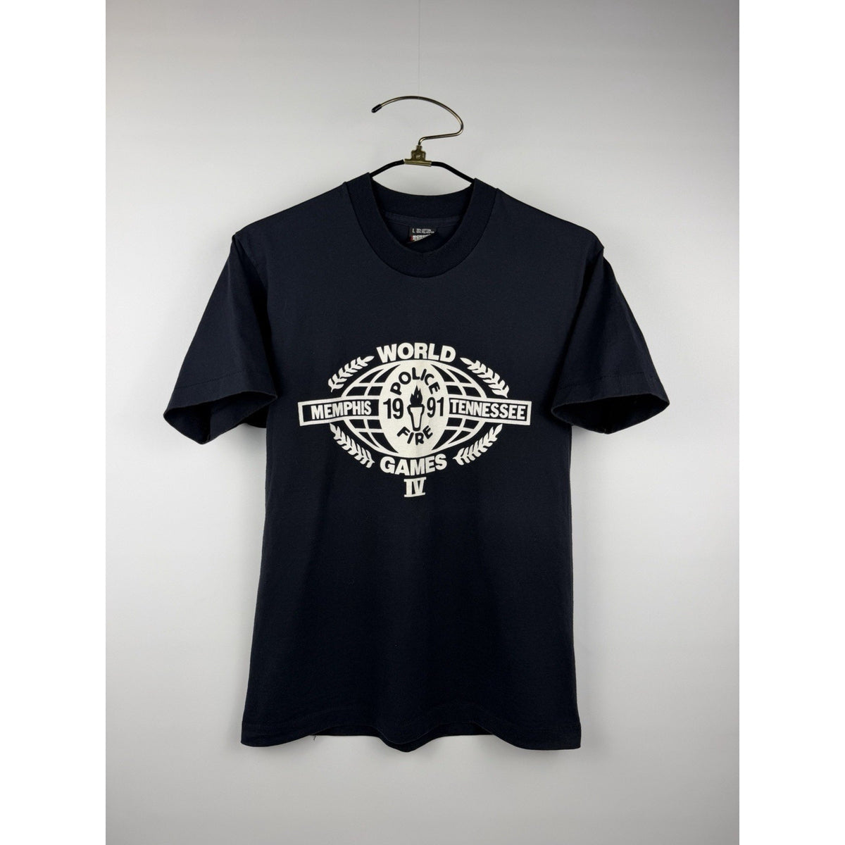 Vintage 1991 Memphis Police and Fire World Games IV tee, L