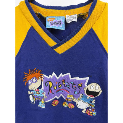 Vintage 1995 Nickelodeon Rugrats Hockey Jersey Youth Sz 6 Embroidered Rare
