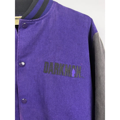 MCA Universal Darkman movie promo purple varsity jacket, 90s, XL